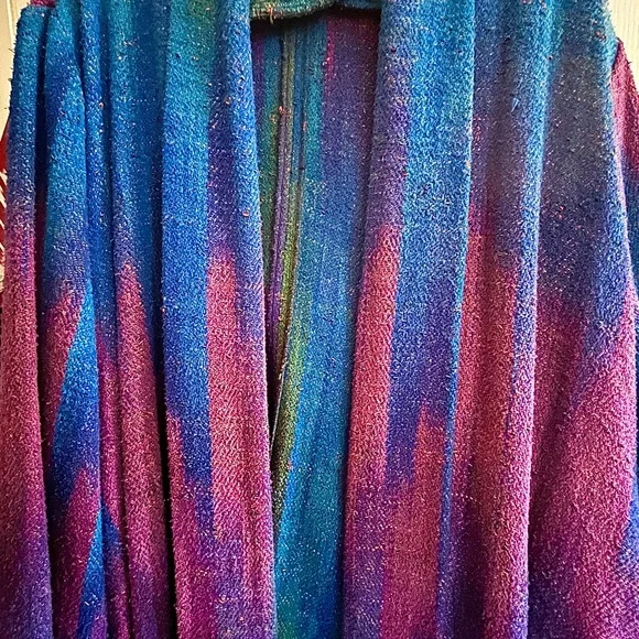 Vibrant Multicolor Handwoven Long Coat